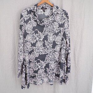 Papillon Women's Floral Cowl Neck Tunic - XXL